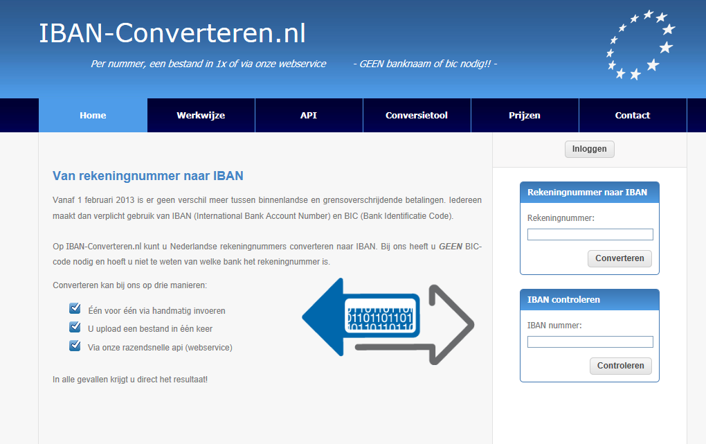 Ga naar www.IBAN-converteren.nl